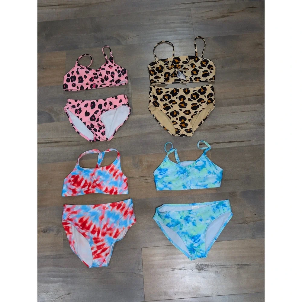 Girls Swimsuit Bundle Size L (10/12) Art Class 4 Two-Piece Swim Sets NWOT